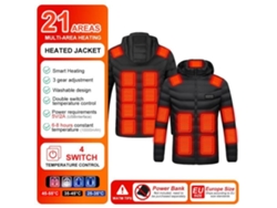 Chaqueta Térmica Para Hombres/Mujeres -3 Niveles De Calefacción Abrigo Térmico Con Capucha Para Invierno Caza Al Aire Libre Camping-Xxl MIOLOE