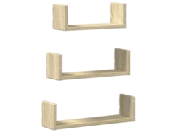 Maison Exclusive - Estante De Pared 3 Unidades Madera De Ingeniería Roble Sonoma