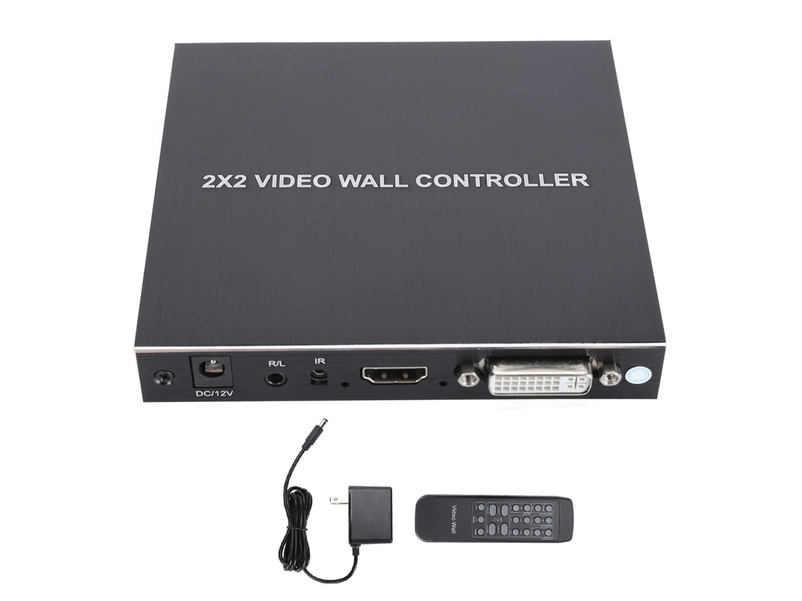 Divisor De Interface Multimídia Hd 2x2 Profissional Com Entrada Dvi Suporta 2k 1 Entrada 4 Saídas Com Controle Remoto Plug Us 100-240v