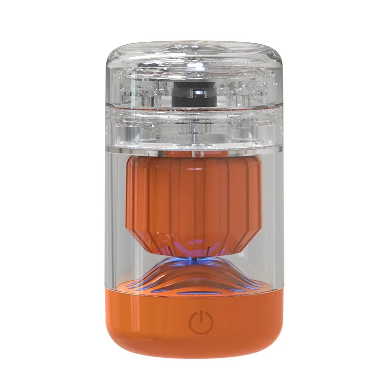 Mini afeitadora eléctrica magnética (tubo recto, naranja), recargable por USB, con cabezal magnético extraíble, imprescindible para viajar.