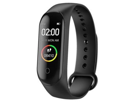 Smartwatch M4 Ritmo cardíaco Fitness Tracker Pedómetro y Presión Arterial Negro