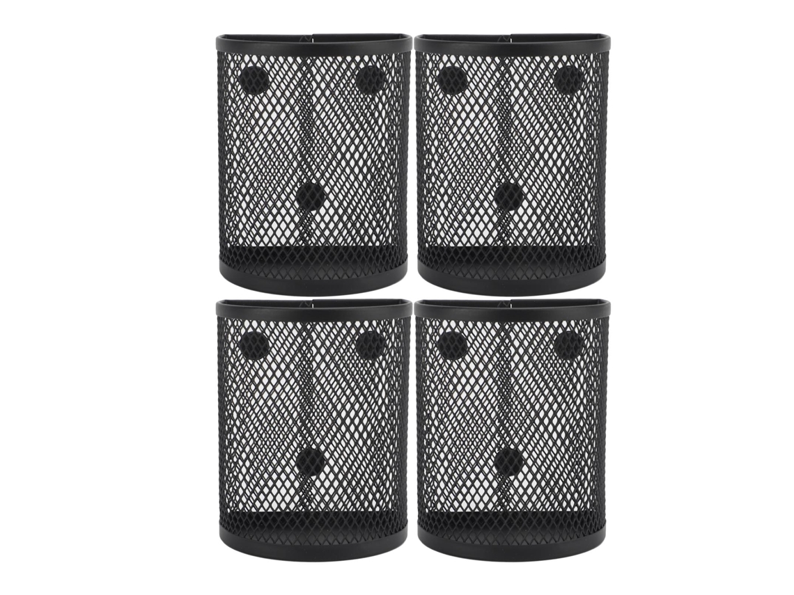 Porta Lápices Magnético Malla Metálica Organizador De Escritorio Nevera Pizarra Semicilíndrico 4pcs