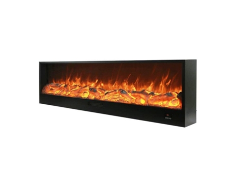 Sined CAMINETTO AMIATA Chimenea eléctrica empotrada y de pie de 180 cm con 1500W de potencia ,Negra