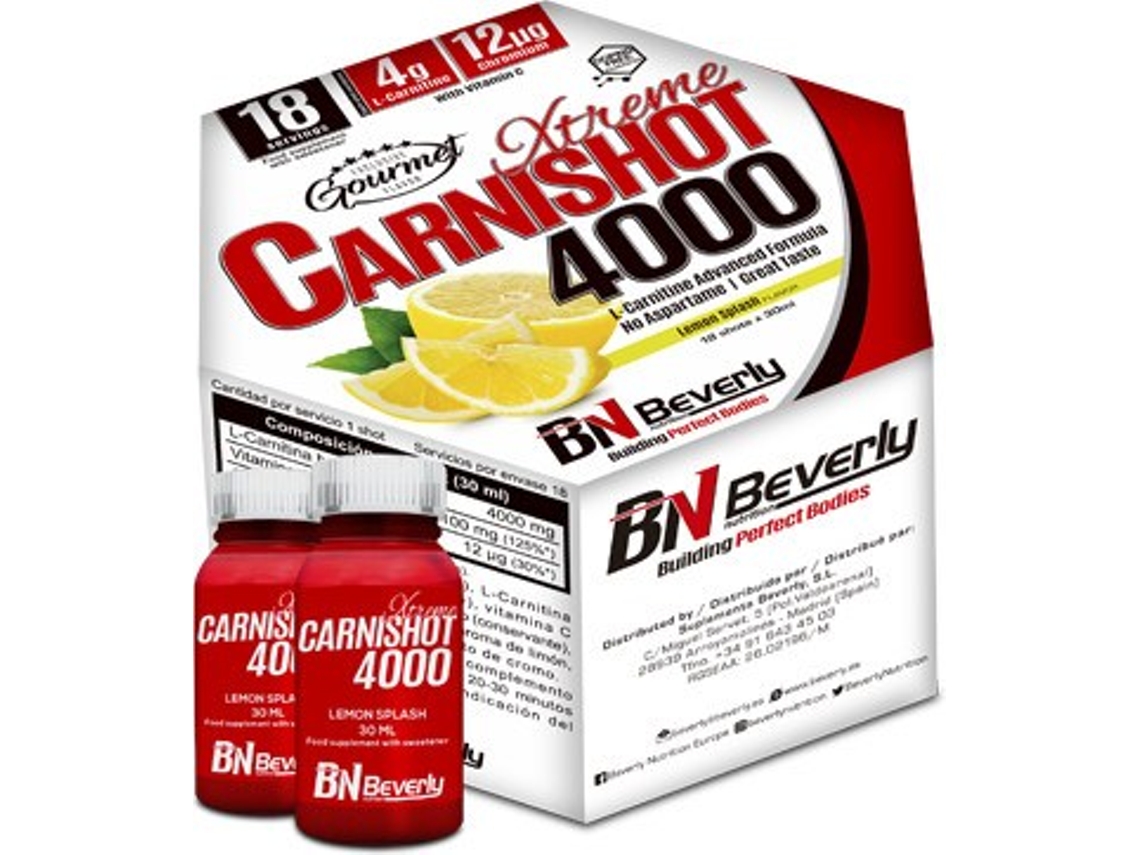 Complemento Alimentar BEVERLY NUTRITION Xtreme Carnishot 4000 18 Shots X (Limón - 30 ml)