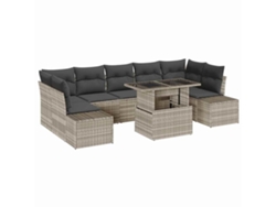 Maison Exclusive - Conjunto De Sofá De Jardín 8 Pcs Gris Claro Y Gris Oscuro