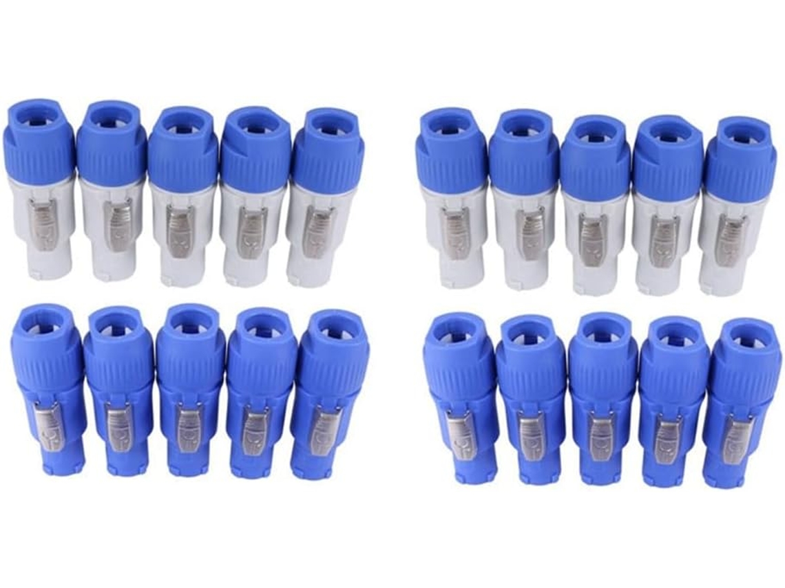 20 Unidades De Conector Macho Powercon De 3 Pines Nac3fcb Con Enchufe Superior