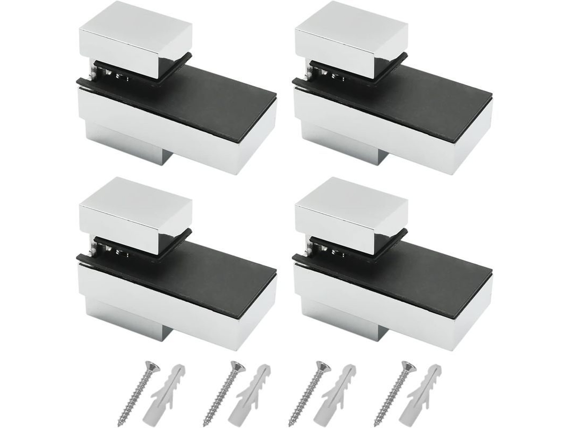 Soporte Para Estante, 4 Piezas, Soporte Para Estante De Vidrio, Con Tornillos, Grosor De Fijación De 3 A 15 Mm.