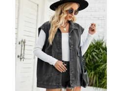 2026-chaleco Vaquero Para Mujer Sin Mangas Con Botones Y Bolsillos Casual Outerwear Verano Otoño