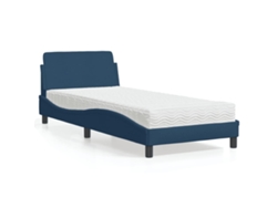 Cama Con Colchón Tela Azul 90x200 Cm