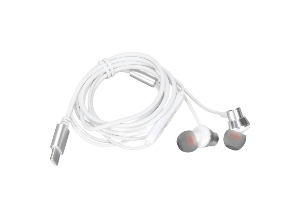 Auriculares Intrauditivos Con Decodificación Digital Cableados Ms21 1.2m Type-c Plata Blanco