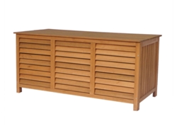 Baúl de jardín de madera Macao 130 x 64 x 60 cm marrón Hábitat y Jardín