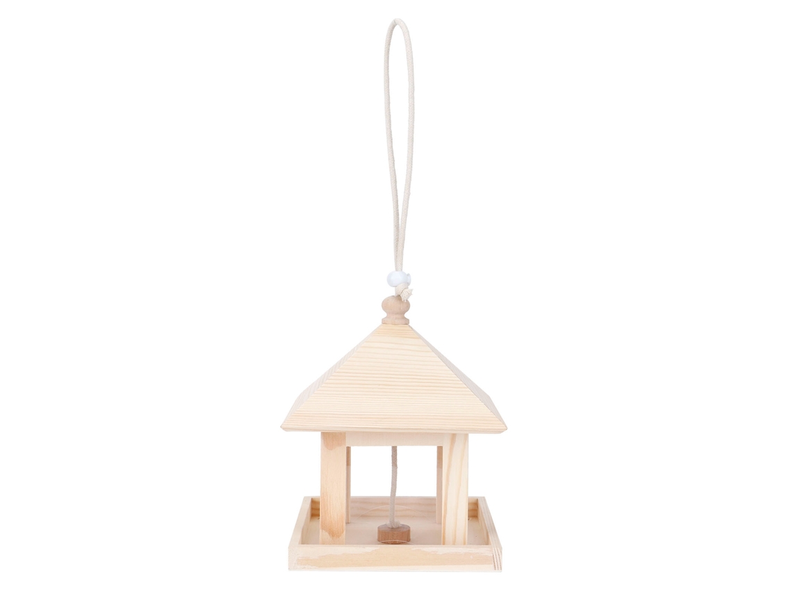 Casita De Madera Para Pájaros Para Anidar Y Alimentarse En El Jardín Con Decoración Diy.