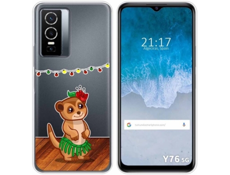 Carcasa para Vivo Y76 5G TUMUNDOSMARTPHONE Dibujos Transparente Suricata Multicolor