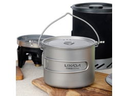 Olla Ultraligera De Titanio Con Tapa Y Asa Plegable Para Camping (750 Ml/900 Ml/1100 Ml).
