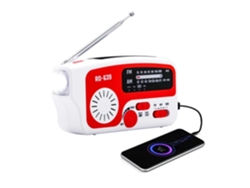 Radio de emergencia GOKOCO con manivela, alimentada por energía solar, linterna, portátil.