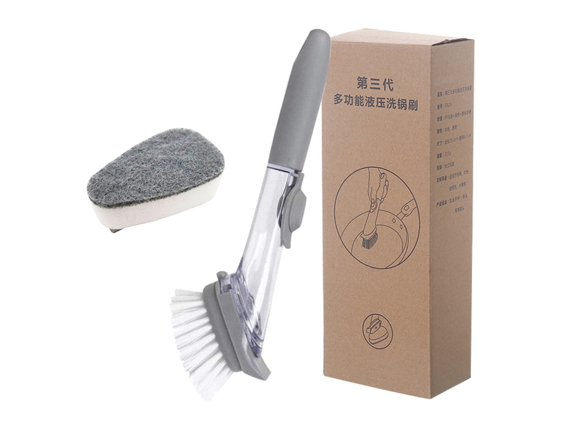 Cepillo Para Platos Dispensador De Jabón, Versátil, Mango Largo, Diseño Hidráulico, Cepillo Para Fregar Jabones Para El Hogar Y La Cocina