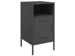 Maison Exclusive - Mesita De Noche Acero Negro 36x39x68 Cm
