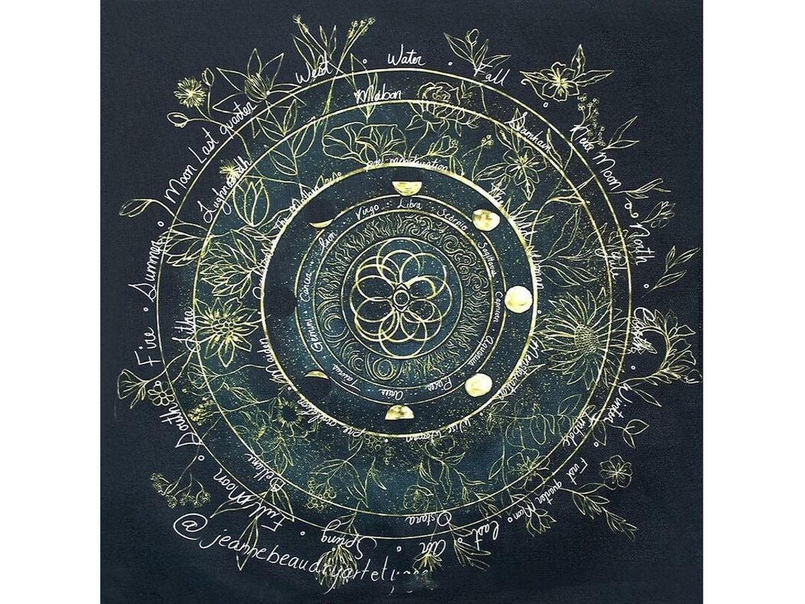 Mantel de tarot para guía psíquica, ambiente místico y tela suave, colores brillantes y bordes delicados, mantel de lino versátil.