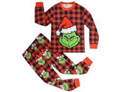 Conjunto De Pijama Infantil Con Estampado Navideño Del Grinch Para Niños De 4 A 9 Años - Regalo