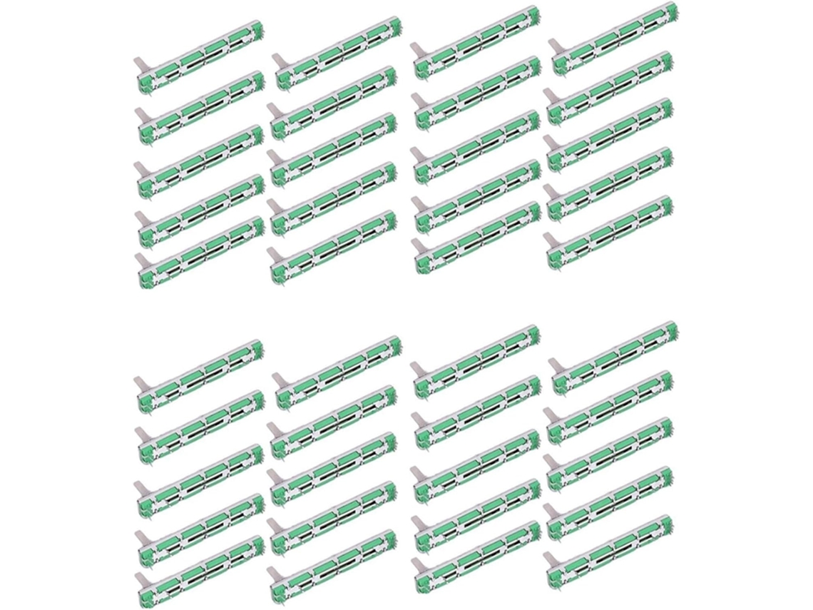 Juego De 40 Piezas De Potenciómetros Deslizantes Dobles B10k De 75 Mm Para Fader De Mezclador