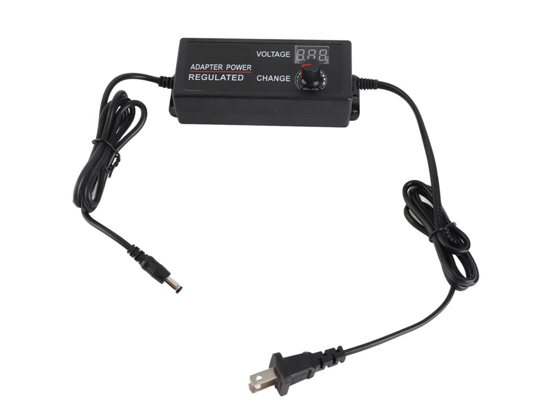 Adaptador de corriente ajustable de 2,5 A y 72 W CC de 9 V a 24 V con control de velocidad e indicador de voltaje.