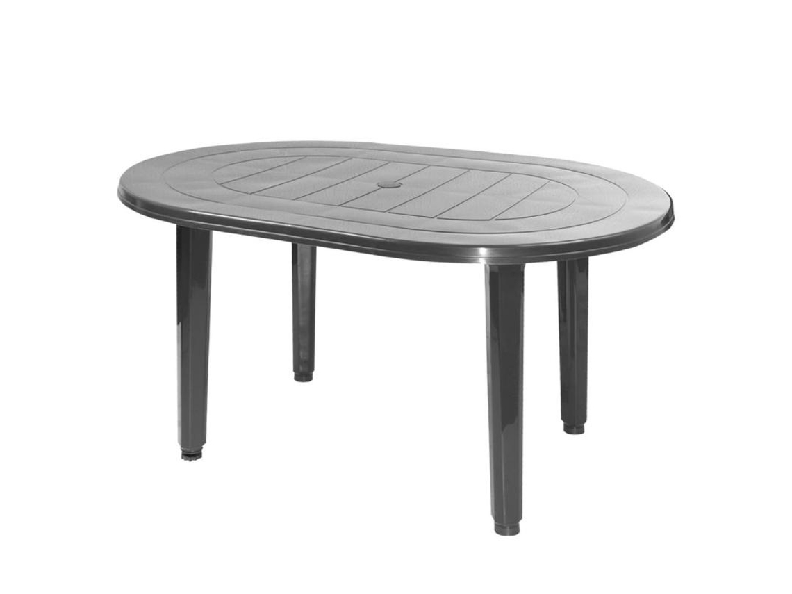 Mesa Resina Oval 130x90 Cm Antracita 4020ant