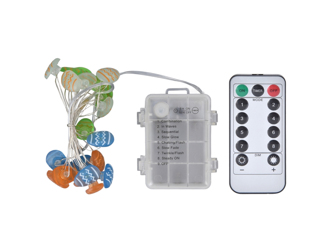 2026-luces De Cadena Para Pascua Con Huevos Led, 3m/9.8ft 20 Luces Cálidas, Ip44 Impermeable, 8 Modos Funcionales