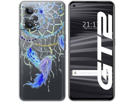 Carcasa para Realme GT 2 5G TUMUNDOSMARTPHONE Dibujos Transparente Plumas Multicolor