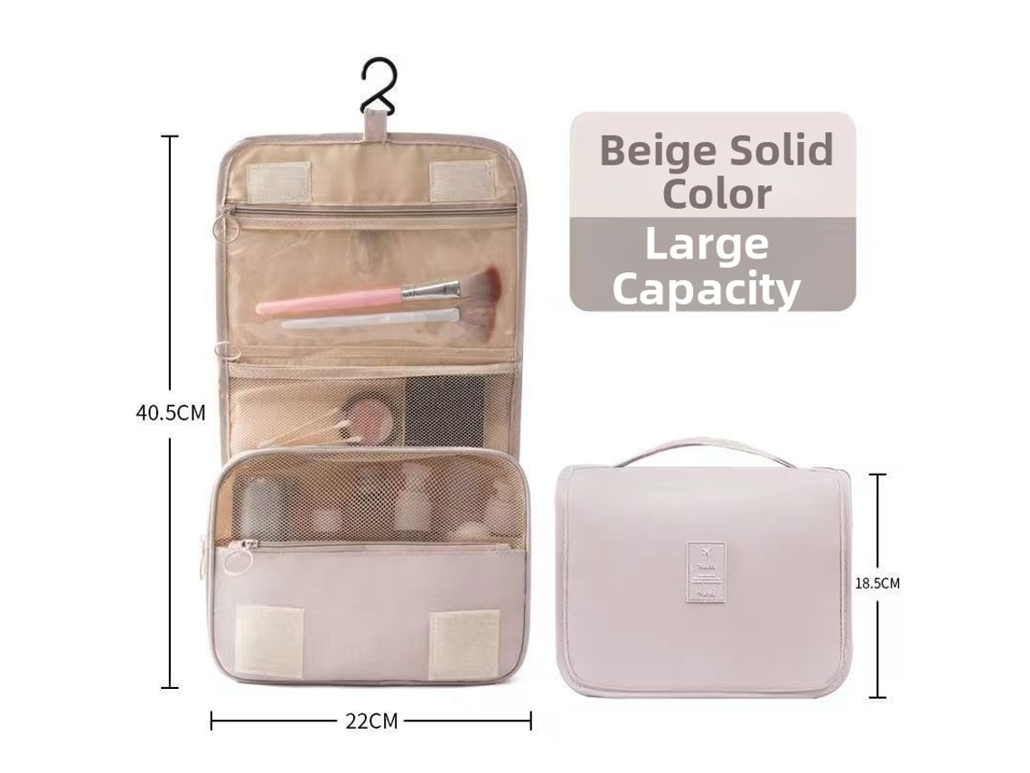 Neceser De Viaje Plegable Y Portátil Con Gancho Digitallab (blanco Roto)