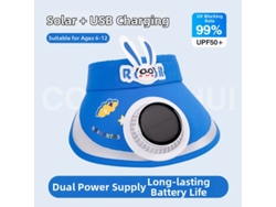 Gorro Solar Infantil Con Ventilador Solar Recargable: Fresco Y Encantador Para El Verano (digitallab, Azul)