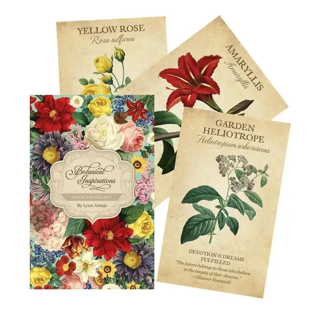 Cartas Oraculares Inspiradas Em Plantas, 45 Cartas De Tarô, Versão Em Inglês, Guia Do Usuário Pessoal Em Pdf.