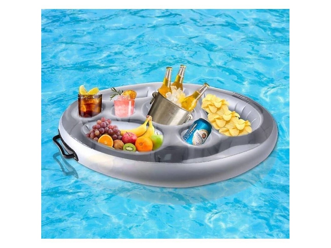 Portavasos Inflable Con 8 Agujeros, Barra Flotante Para Piscina, Playa Y Spa, Portátil Y Duradero.