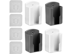 4 Organizadores Pared Mando Distancia Blanco/gris, Multifuncional