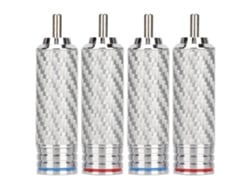 Unidades De Conectores Macho Rca De Fibra De Carbono Cromados Soldables Para Cables De Audio De 8 Mm