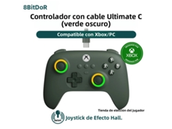 (verde Oscuro) Mando Xbox Con Cable, Iluminación Rgb, Anillo De Llama Y Joysticks De Efecto Hall
