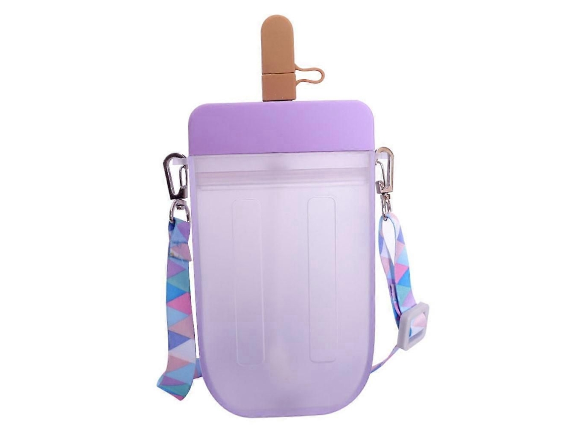 Botella de agua portátil ELECTVAULT1 con forma de paleta de helado para uso en exteriores.
