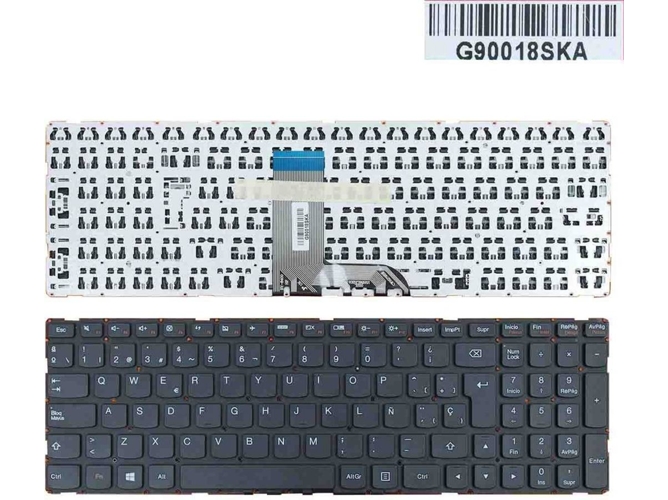 Teclado para Portátil Lenovo Ideapad Yoga 700-15Isk Negro Win8 Sin Marco Sn20K28251 Lcm15H83Us-6861