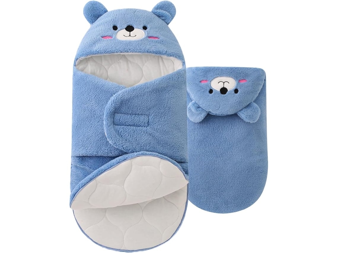 Saco de dormir de invierno para bebé, manta gruesa resistente al viento con capucha, apto para bebés de 1 a 5 meses, talla S/68 x 86 cm, Yunzii