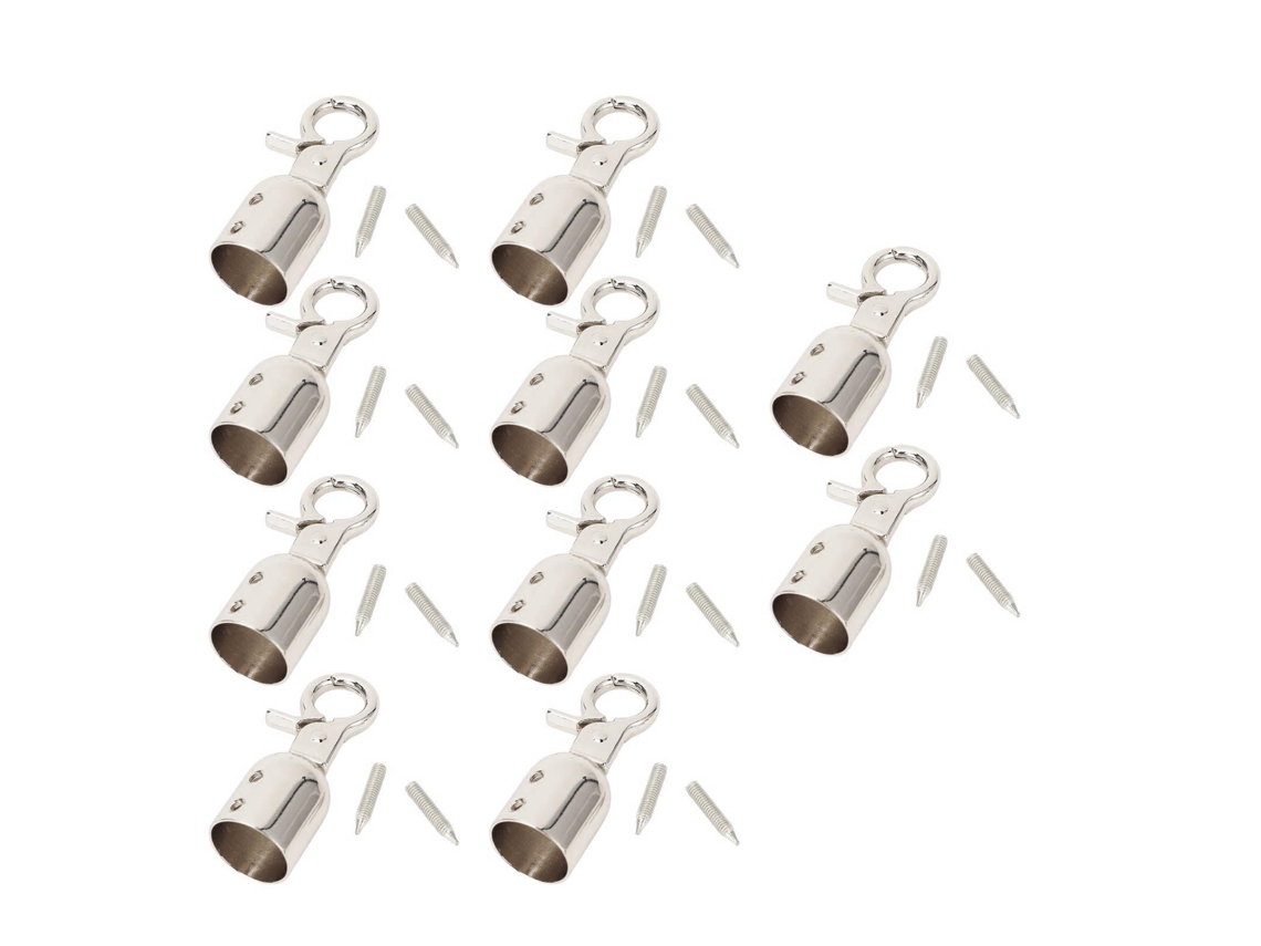 10 Juegos De Tapas Giratorias Multifuncionales De Aleación De Zinc Para Extremos De Cordón De Pulseras, Bolsos, Zapatos, Plata