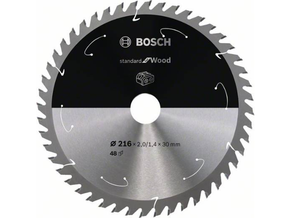 Disco de Sierra Circular BOSCH Standard para Madera Para Sierras a Batería 216x1.7/1.2x30 T48 para Sierras Bancada