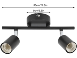 Soporte De Riel De Techo Empotrado Para 2 Bombillas, Portalámparas Giratorio Ajustable Para Bombillas Led E27.