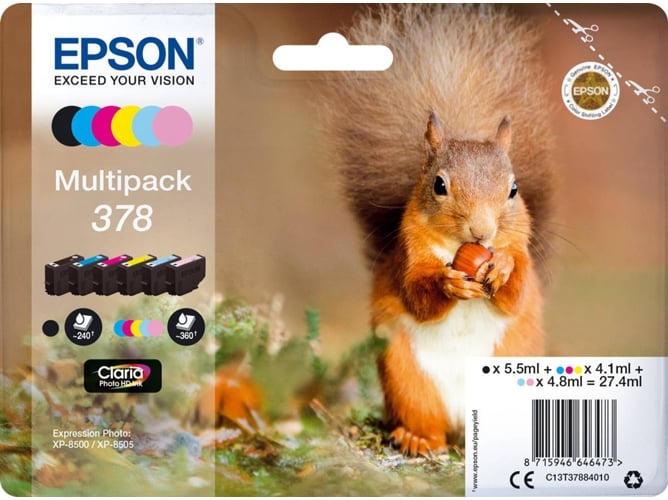 Pack de cartuchos de tinta EPSON 378 - C13T37884020
