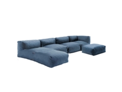 Salón modular de jardín con 2 chaise longues, 1 sillón de esquina, 1 Méridienne y 1 puf