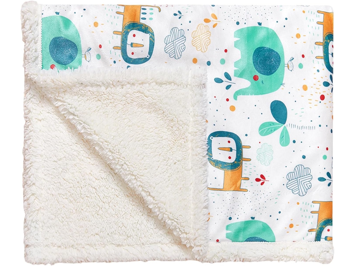 Manta Carrito Bebé Eifson Otoño Invierno Cálida 75x100cm (elefante Verde)