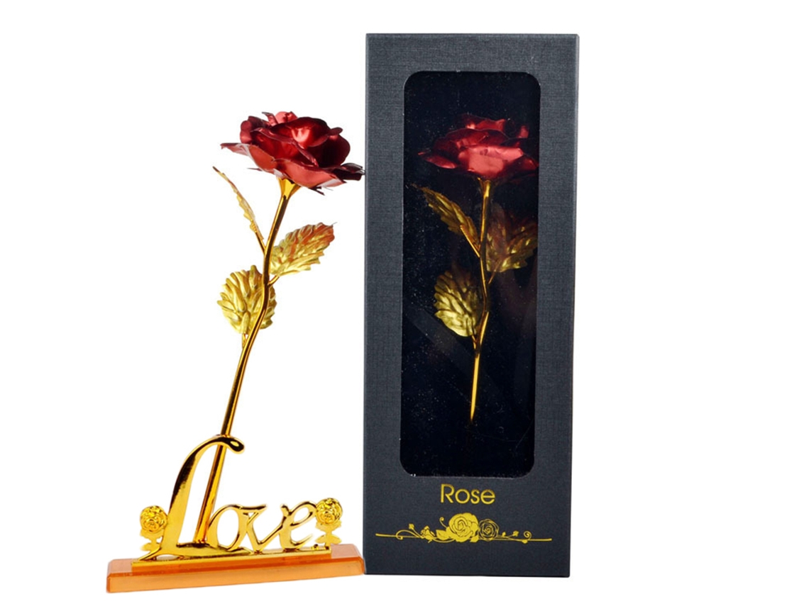Base de rosa dorada artificial Amor Día de San Valentín y Día de la Madre