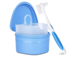 Kit De Limpieza De Prótesis Dentales Con Estuche Y Cepillo De Doble Cabezal