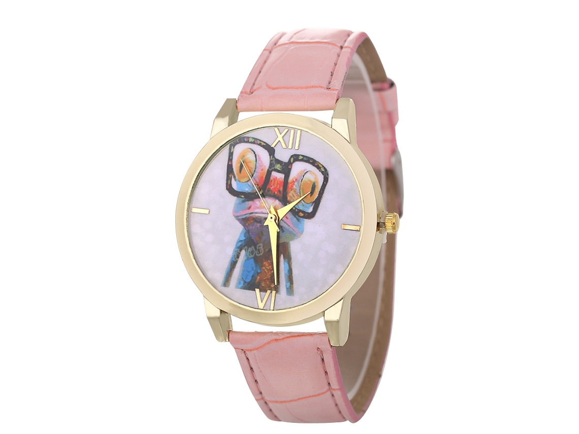 Elegante Reloj De Pulsera Unisex De Cuarzo De Estilo Casual Para Parejas - Regalo (rosa)