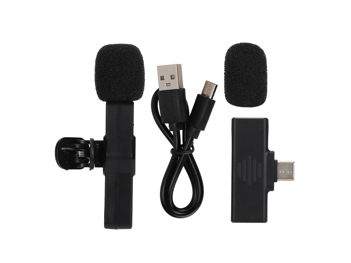 Micrófono Inalámbrico Lavalier, Plug And Play, Recargable Para Transmisión En Vivo