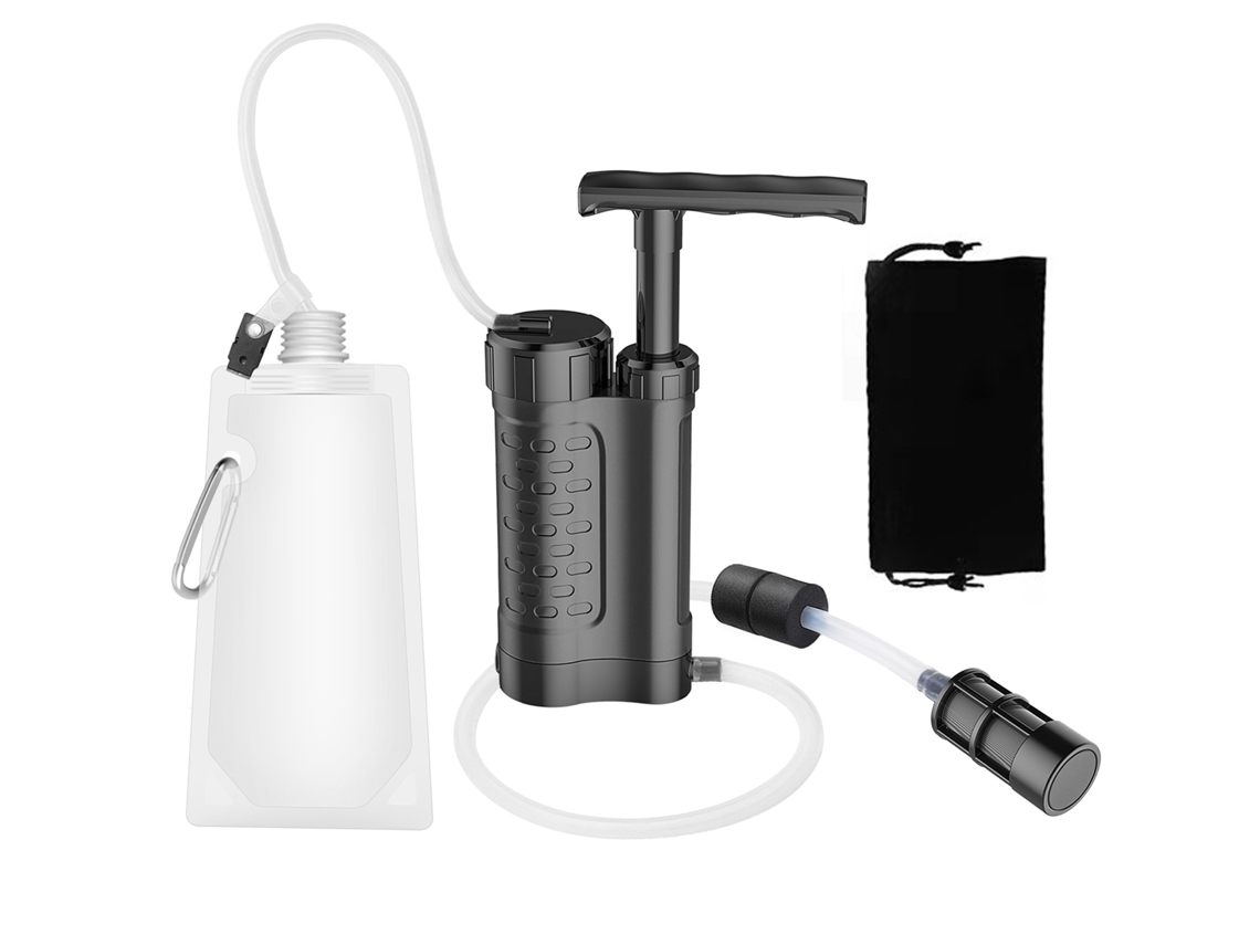Bomba Purificadora De Agua Con Filtro De 0,01 Micras Para Camping, Senderismo Y Emergencias - Sistema De Filtración Portátil