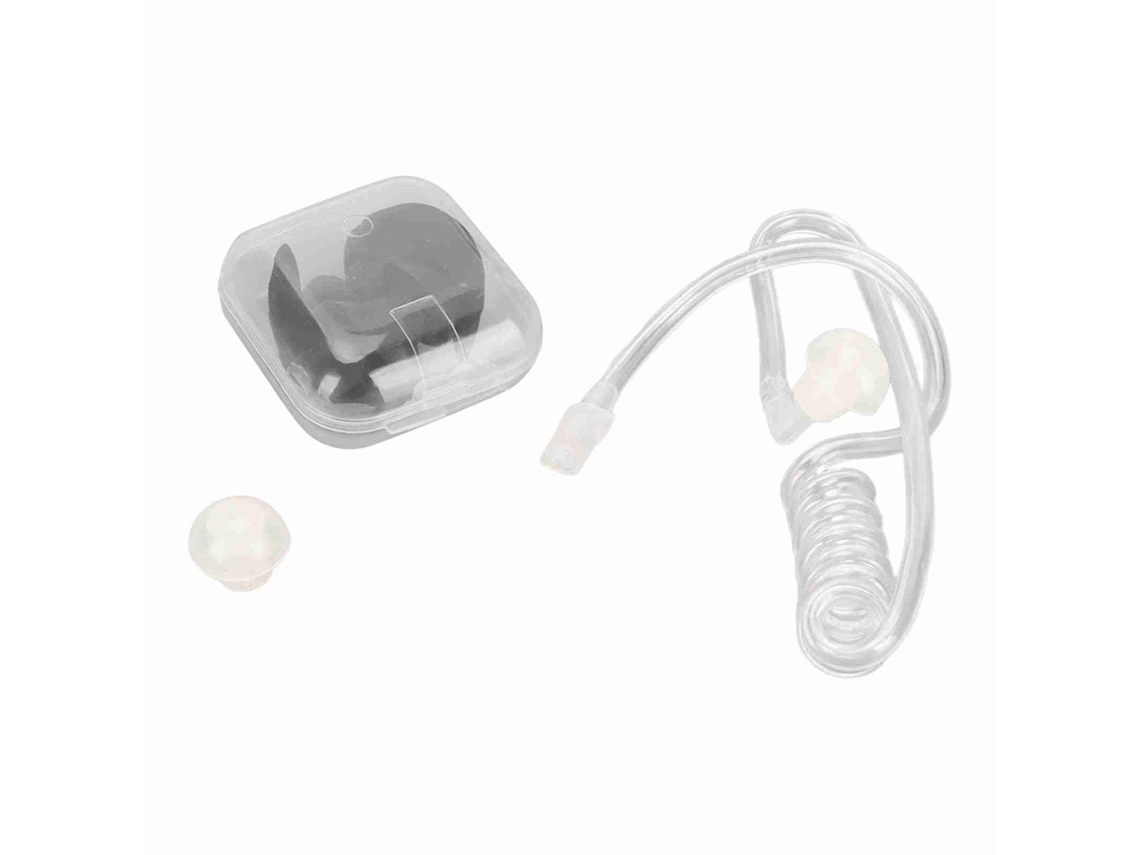 Tubo Acústico Universal En Espiral Con Tapones De Silicona Para Auriculares De Radio Bidireccional - Negro